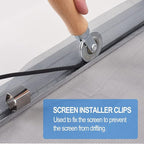 BAYTORY Upgrade Window Screen Repair Kit, Steel/Nylon Roller Tool with Bearing, Spline Removal Hook and 12Pcs Screen Clips Replacement for Installing Door Mesh Screens