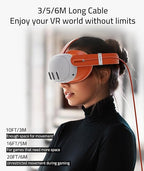 Syntech Link Cable 16 FT Compatible with Meta Quest 3S/Oculus Quest 3, Quest2/Pro/Pico4 Accessories and PC/SteamVR, High Speed PC Data Transfer, USB 3.0 to USB C Cable for VR Headset, Blood Orange
