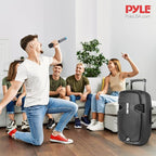 Pyle Wireless Portable PA Speaker, 1000W Bluetooth Loudspeaker, 12” Subwoofer, Dual High-Powered PA System, 2-Way Full Range Audio, Includes Wireless Mic, USB/SD Input, for Outdoor and Event Use