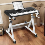 Universal Z-style Heavy-Duty Piano Keyboard Stand - Adjustable and Portable for 61/88 Keys (White)