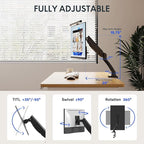 FlexiSpot Single Monitor Stand for Desk Adjustable Spring Vesa Monitor Mount with C Clamp for 10 to 27 Inch Computer Screens Heavy Duty Monitor Arm Hold up to 3.3 to 11lbs, Black