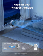 DREO Oscillating Fan for Bedroom, 13 Inch Quiet Table Fans for Home Whole Room, 70ft Powerful Airflow, Desk Air Circulator Fan with Remote, 120° Adjustable Tilt, 4 Speeds, 8H Timer, for Office Desktop