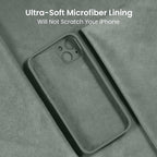 FireNova Designed for iPhone 15 Case, Silicone Upgraded [Camera Protection] Phone Case with [2 Screen Protectors], Soft Anti-Scratch Microfiber Lining Inside, 6.1 inch, Calke Green