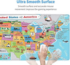 RTGGSEL 31.5x11.8 Inch Non-Slip Long Extended Large Gaming Mouse Pad with Stitched Edges XL Laptops Keyboard Mouse Mat(American Map)