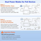 PoE Switch 1 in 3 Out, Gigabit 3 Port PoE Splitter, IEEE 802.3at/af Compliant, 30W per Port Power Over Ethernet Hub for IP Cameras/Access Points/VoIP Phones (328 Ft), Network Hub for Cat5e/6/7/8 Cable