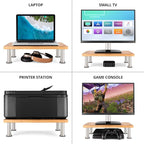 The Original Bamboo Monitor Stand (As Seen On PBS) - Monitor Riser for Computer Screen or Laptop - Desk Shelf Adds Storage Space & Improves Ergonomics - Natural