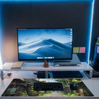 Anime Abandoned Town Desk Mat, Large Gaming Mouse Pad with Non-Slip Base and Stitched Edge, 35.4"x15.7"