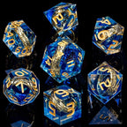Magic Golden Ring DND Dice Set Sharp Edge Red Resin Dice with Box, for use with RPG D&D Tabletop Games Lord D and D Polyhedral Dice Set