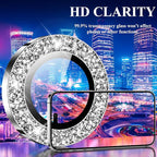YWXTW Designed for iPhone 14 Pro/iPhone 14 Pro Max Camera Lens Protector Bling, [New Glitter Design] Individual Metal Tempered Glass Camera Cover Accessories Case Friendly, 1 Set (Silver Glitter)