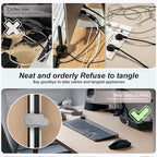 Nearockle Silicone Cable Ties Cord Organizer for Cable Management, 16PCS 4.2" and 7.1" Reusable Cable Organizer Electronic Accessories for Home, Office, Kitchen, School, Travel (Grey)