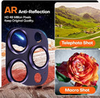 Camera Lens Protector for iPhone 16 Pro Max/16 Pro/iPhone 15 Pro Max/15 Pro/iPhone 14 Pro Max/14 Pro, Aluminum Alloy Sapphire Glass Camera Screen Cover, Case Friendly- Deep Purple