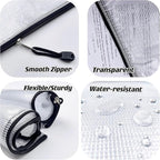 Oaimyy-24 Pcs Plastic Mesh Zipper Pouch Document Folders Bag Zip File Folders for School Office Supplies, Travel,Puzzles Games Organizing Storage-Black (Inches, 12"x 16")