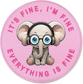 ITNRSIIET Round Mouse Pad with Stitched Edge Premium-Textured Waterproof Non-Slip Rubber Base Desktop Protection Mat Diameter 8.7 inches, Pink Pretty Elephant