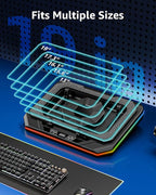 MOUNTUP RGB Laptop Cooling Pad for 13-19 Inch, Max 3500RPM Gaming Laptop Cooler, Cooling Pad Stand with Touch Switch to Control Speed, Laptop Fan Cooling Pad with Powerful 4.72 Inch Turbo Fan