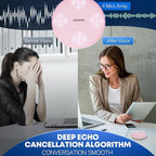 M4 Bluetooth Speakerphone Conference Speaker and Microphone with AI Noise Reduction GPT Transcription Speakers for Computer Desktop 360° Voice Pickup at Home Office for Teams/Zoom, Pink