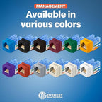 Everest 90° Angled RJ45 Cat5e Keystone Jacks 10-Pack in Red - Slim Profile Female RJ45 Connectors - Cat 5e Keystone Jack - Compatible with 90° Angled Speed Termination Tool - easyJACK (B094WB91H3)