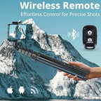 UBeesize 62" Phone Tripod & Selfie Stick, Camera Tripods Stand with Wireless Remote and Phone Holder,Compatible with iPhone Android Phone, Perfect for Selfies/Video Recording/Live Streaming Black