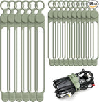 Nearockle Silicone Cable Ties Cord Organizer for Cable Management, 16PCS 4.2" and 7.1" Reusable Cable Organizer Electronic Accessories for Home, Office, Kitchen, School, Travel (Green)
