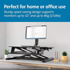 Kensington Single Monitor Desk Mount, C-clamp Vesa Stand Fits up to 32 inch Ultrawide Samsung LG , Low Profile Vertical Mount, Height Adjustable Free Standing Arm,K55512WW Black