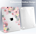 Batianda Premium Case for New MacBook Air 15 inch 2025 M4 2024 2023 with M3 M2 Chip Model A3241/A3114, Designed Protective Plastic Hardshell & Keyboard Cover & Screen Protector, Beautiful Floral
