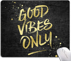 Hokafenle Mouse Pad, Motivational Mouse Pad with Inspirational Quotes Design, Mouse Mat Square Waterproof Mouse Pads, Non-Slip Rubber Base MousePads for Office Home Laptop, Good Vibes Only