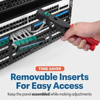 Everest 24 Port Keystone Patch Panel (2-Pack) - Removable 6-Port Panels - Use with Slim Profile Keystones ONLY (Wider Jacks May not fit Side by Side) - with Adjustable Rear Cable Management Bar