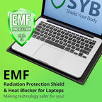 Shield Your Body - Laptop Lap Pad with SaferBody™, Anti Radiation Shield & Heat Shield Pad, EMF Blocker Laptop Pad for Up to 14in.Wide Device (13.8 x 10.7 inches), Jet Black PU Leather Color