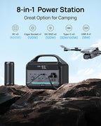 DARAN Portable Power Station 600W(1200W Surge) - 288Wh(90,000mAh) Solar Generator LiFePO4 Battery with AC DC Outlets, 8.3LB Portable Charging Station for Camping, RV, Home, Emergency (Solar Optional)