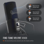 FIFINE Studio Condenser USB Microphone Computer PC Microphone Kit with Adjustable Boom Arm Stand Shock Mount for Instruments Voice Overs Recording Podcasting YouTube Vocal Gaming Streaming-T669