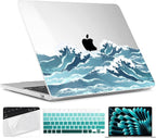 TWOLSKOO Compatible with M4 MacBook Air 15 inch Case 2025-2023 Released Model M4 A3241 M3 A3114 M2 A2941, Plastic Hard Shell & Screen Protector & Keyboard Cover & Trackpad Film, Ocean