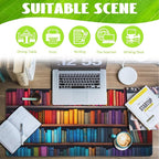 Large Gaming Mouse Pad for Desk,Bookshelves Full of Books Desk Mat,Colorful Books Desk Pad,Extended Big Computer Keyboard Mouse Pad with Non-Slip Base and Stitched Edge,35.4"x15.7"