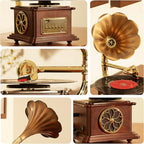 Vintage Style Wooden Record Player with Bluetooth, USB, AUX, FM Radio and Built-in Speakers (109HJ-1)