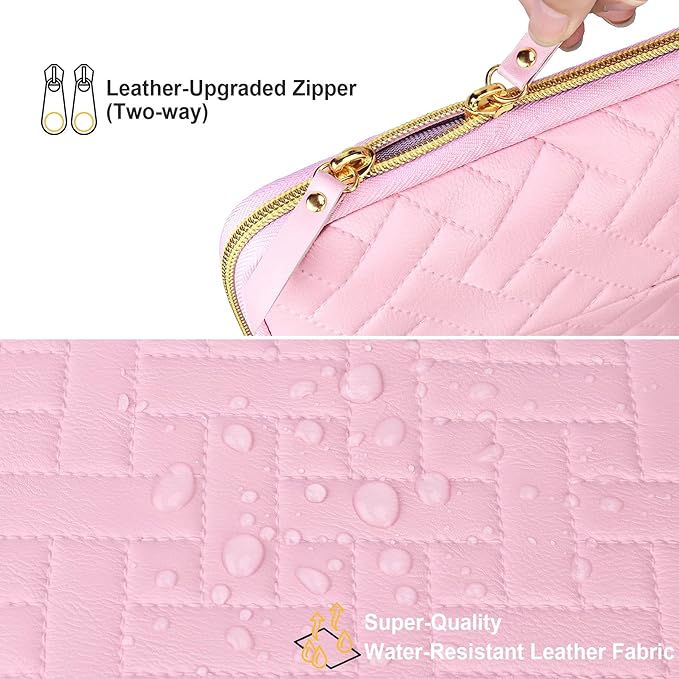 Lacdo Laptop Sleeve Case for 15 inch New MacBook Air M4 A3241 2025, M3 A3114, M2 A2941 2024-2023, 15 inch MacBook Pro A1990 A1707, Dell XPS 15 Plus Computer Bag with Accessory Pocket, Sakura Pink