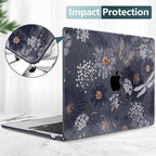 TWOLSKOO for M4 MacBook Air 13.6 inch Case 2025-2022 Release M4 A3240 M3 A3113 M2 A2681, Plastic Hard Shell & Screen Protector & Keyboard Cover & Trackpad Film, Wild Flower