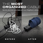 Statik MagStack Pro USB C to USB C Cable, Magnetic Type C Charger Fast Charging Cord, On The Go Magnetic Charging Cable for Car, Compatible with 16 Pro Max, 15, Galaxy S21 S20 Ultra, Navy 100W 3FT/1M