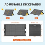 N-Type 16BB 110W 18V Portable Solar Panel Kit,Portable Foldable Solar Panel,NextGen Solar Cell Up to 25% Conversion Rate,ETFE IP68 Waterproof & Dustproof for Power Station Outdoor Camping