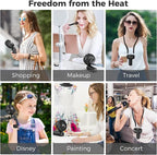 Portable Handheld Fan, 5000mAh Rechargeable Battery, Max 15H Cooling, 4 Speeds, LED Display, Foldable Design, 3-IN-1 Personal Pocket Fan with lanyard for Travel Outdoors Makeup Concert Commute