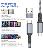 Elebase USB Type C to C 100W Cable 10FT with USB Adapter,Fast Charging PD Charger Cord for iPhone 16 15 Pro Max Plus,Samsung Galaxy S23 S25 S24,Car Play,MacBook Mac,iPad 10,Z Flip Fold 5,Ultra,A53 A54