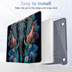 May Chen Compatible with MacBook Pro 13 inch Case 2022 2021 2020 Release Models A2338 M2 M1 A2251 A2289, Plastic Hard Shell Case for MacBook Pro 13 Inch with Touch Bar Fits Touch ID, Elephant