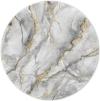 ITNRSIIET Round Mouse Pad with Stitched Edge Premium-Textured Waterproof Non-Slip Rubber Base Desktop Protection Mat Diameter 8.7 inches, Gray Marbling