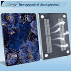Compatible with MacBook Air 13.6 inch Case, M4 A3240/M3 A3113/M2 A2681 (Released 2025 to 2022), Hard Shell, Keyboard Cover, Screen Protector, Webcam Cover & Type-C Adapter, Starry Flower