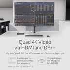 Kensington SD4790P USB-C Quad 4K Displaylink Docking Station, 100W Charging, 3 x DisplayPort, 3 x HDMI, for Windows/macOS/ChromeOS (K33610NA)