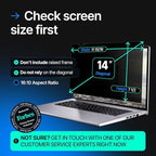 VINTEZ 14 Inch 16:10 Privacy Screen for Computer Monitor and Laptop - Anti Glare Protector Film Blue Light Filter Eye Protection - Computer Screen Privacy Shield, [1 Pack]