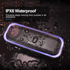 DOSS SoundBox Pro Bluetooth Speaker with 20W Stereo Sound, Active Extra Bass, IPX6 Waterproof, TWS Pairing, Multi-Colors Lights, 20H Playtime, Portable for Beach, Outdoor-Orange