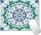 Aesthetic Mandala Pattern Custom Mouse Pad with Non-Slip Rubber, Small Square Design for Wireless Laptop & Computer Mouse Pads for Desk, 9.5 x 7.9 inch Smooth Surface for Gaming & Office