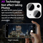 2 Pack Camera Lens Protector for iPhone 14 / iPhone 14 Plus,[Not Easy to Breakn ] AR Tempered Glass Strong Adsorption Metal Camera Cover Screen- silvery