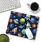 Kids Mouse pad Computer Mousepad with Comic Space with Planets and Spaceships Design Personalized Mouse mat for Laptop Computer Office Decoration Accessories Gift