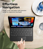 GreenLaw for iPad 11th(A16,2025)/10th(2022) Generation Case with Keyboard, Magic-Style Keyboard Stand, 7 Color Backlit, Stain-Resistant Surface, Multi-Touch Trackpad,Obsidian Black