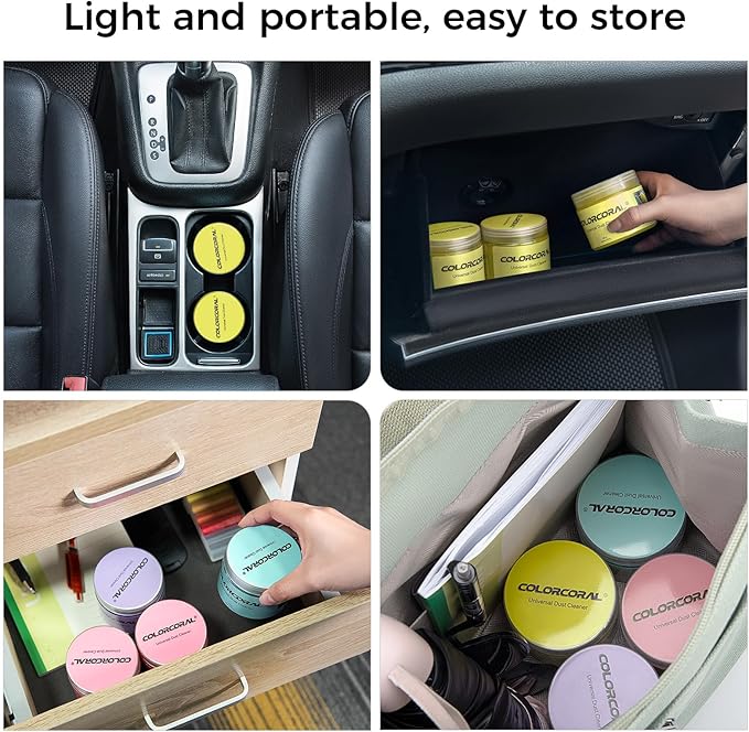COLORCORAL 2Pack Keyboard Cleaning Gel Set Universal Dust Cleaner for PC Keyboard Cleaning Car Detailing Slime Laptop Dusting Home and Office Electronics Cleaning Kit Computer Cleaning Slime