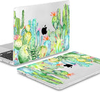 Mektron for MacBook Pro 13 inch Case 2022 2020 Release A2338 M2 M1 A2289 A2251, Printing Plastic Hard Shell Cover with Keyboard Skin for New MacBook Pro 13.3-inch Touch Bar,Watercolor Cactus